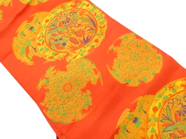 JAPANESE NAGOYA OBI / WOVEN ABSTRACT ROUNDEL
